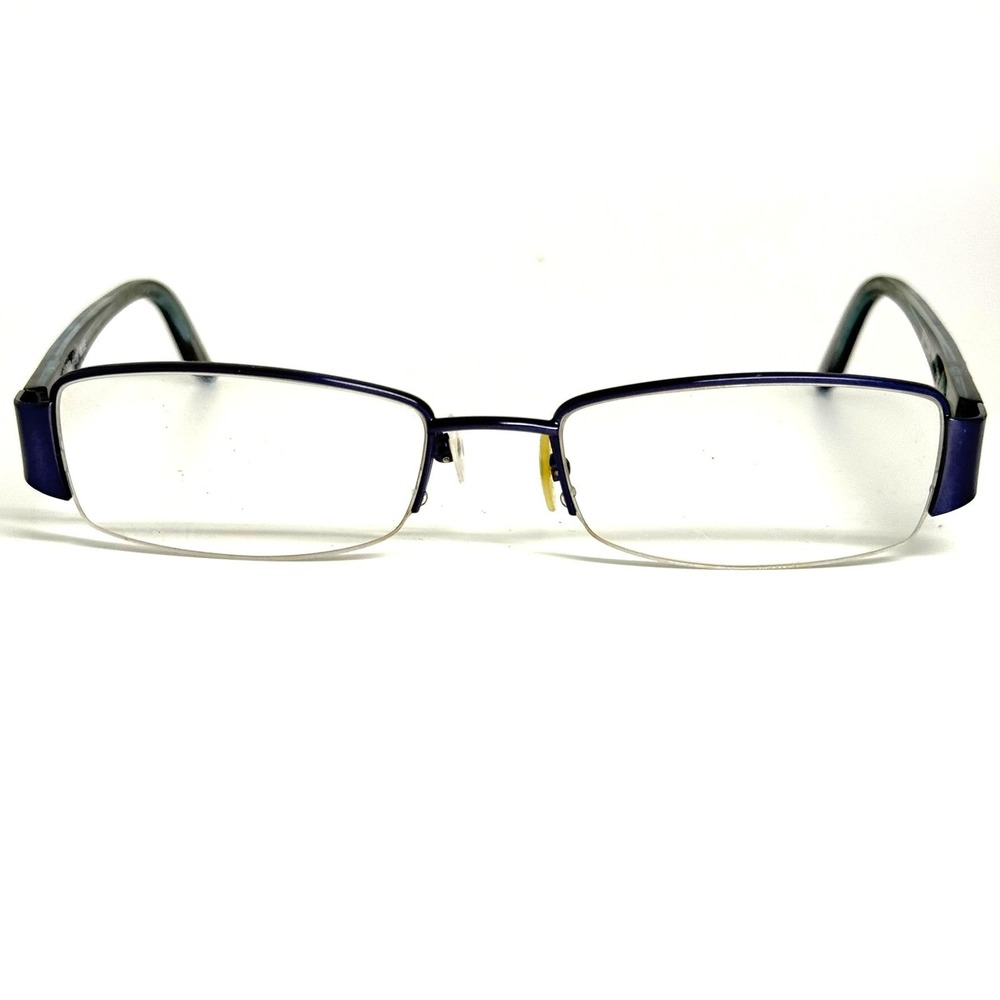 Bulova Erie Blue Semi Rimless Eyeglass Frames Tortoise Temples 50-17-135